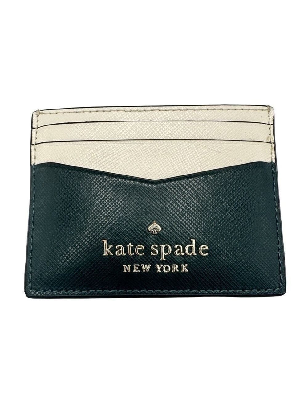 Kate Spade Small Slim Wallet Two Tone Dark and Cream